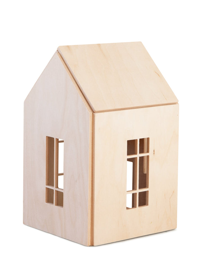 Little babai play large magnetic dollhouse in natural