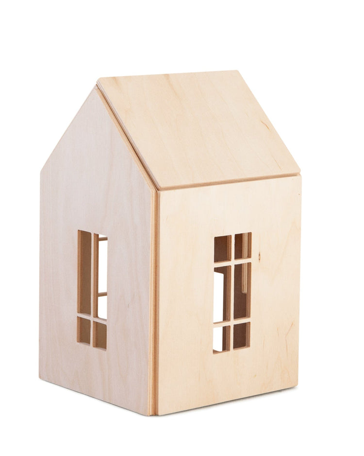 Little babai play large magnetic dollhouse in natural