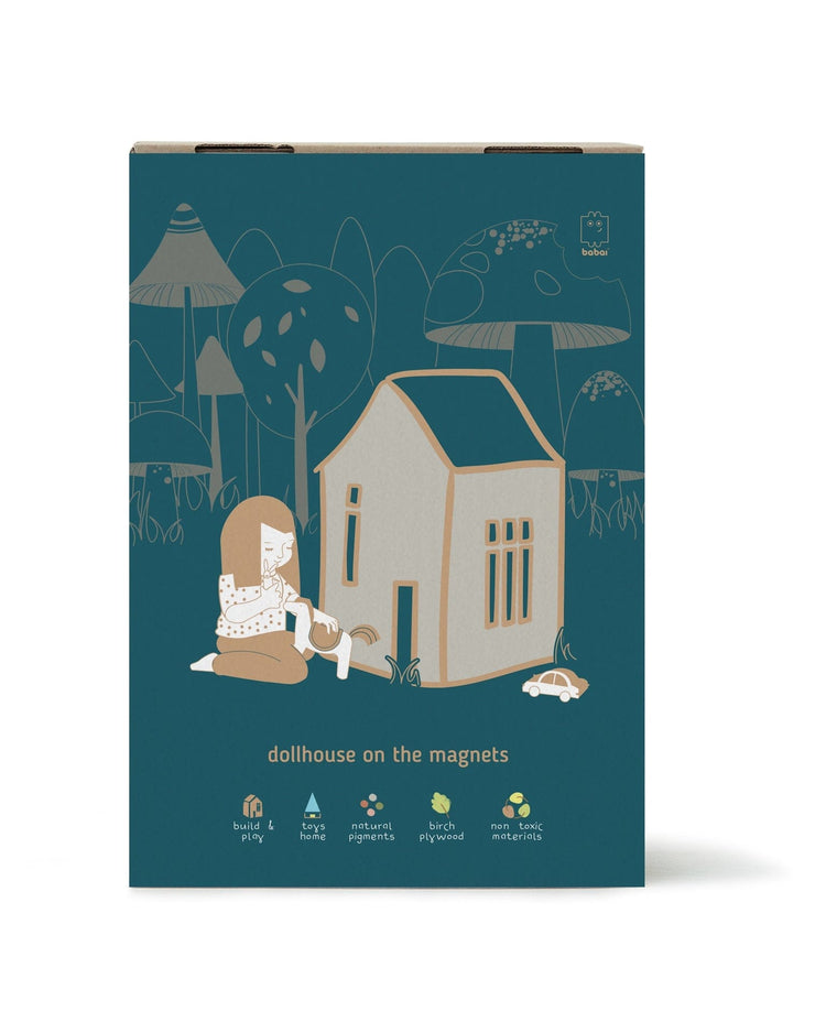 Little babai play medium magnetic dollhouse in grey
