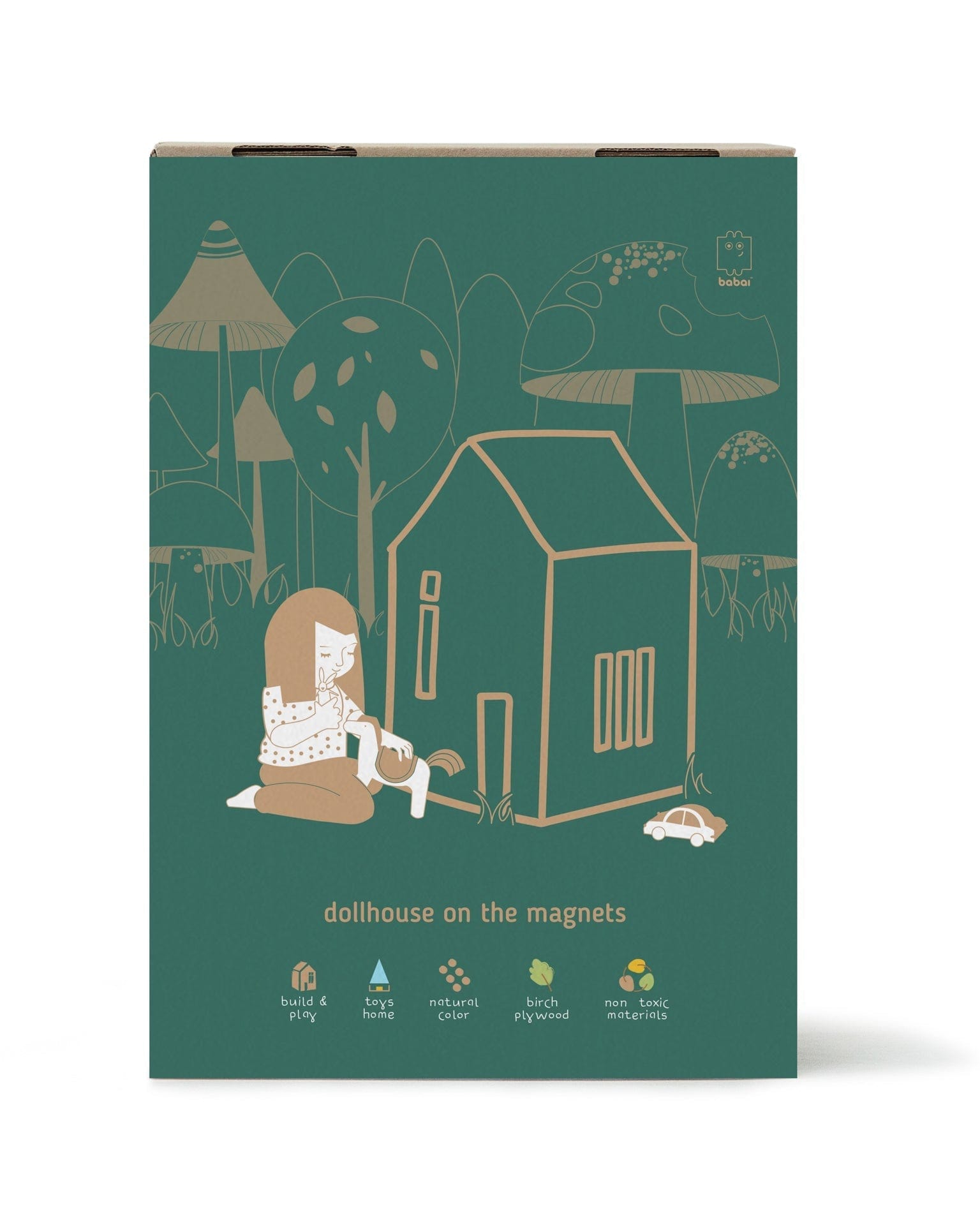 medium magnetic dollhouse in natural – Little