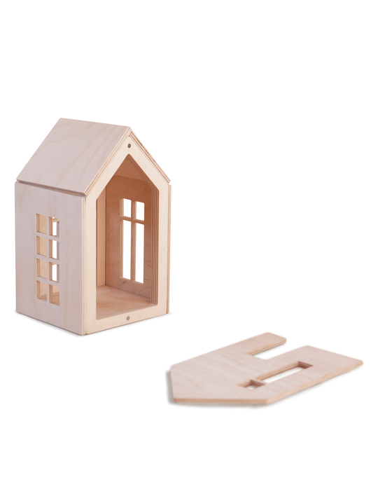 Little babai play medium magnetic dollhouse in natural