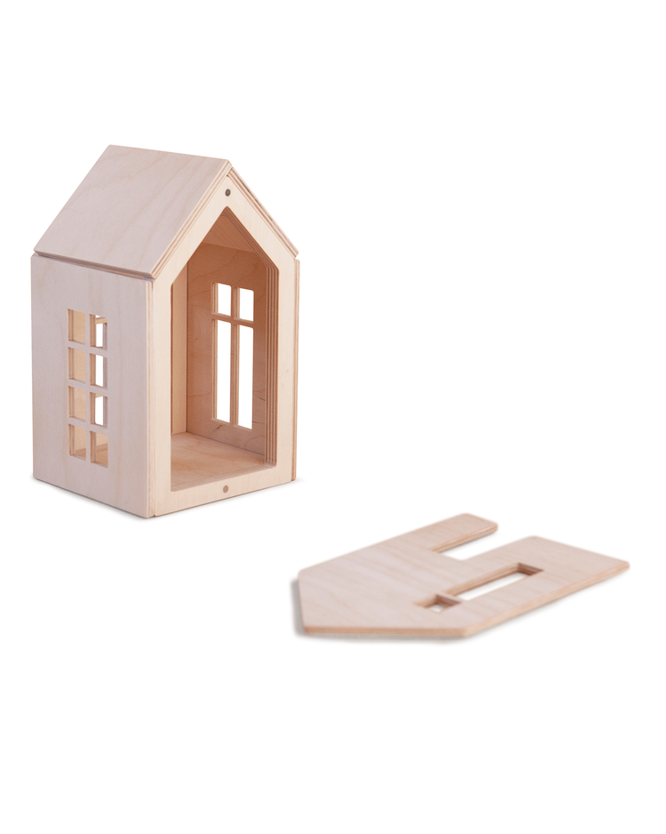 Little babai play small magnetic dollhouse in natural