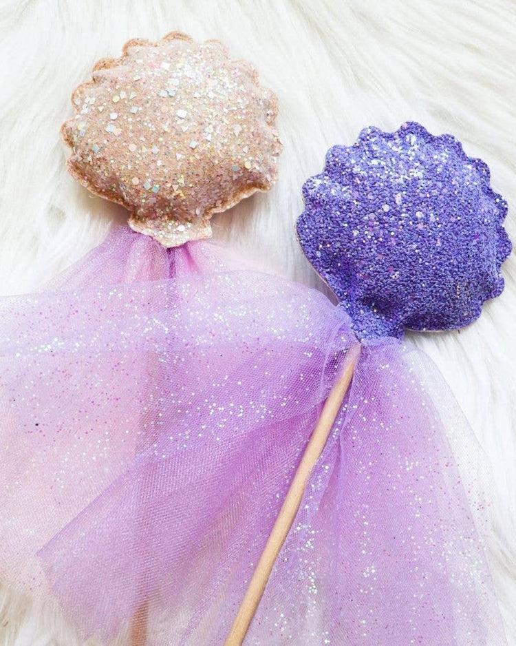 Little bailey + ava play glitter shell wand in purple + lilac tulle