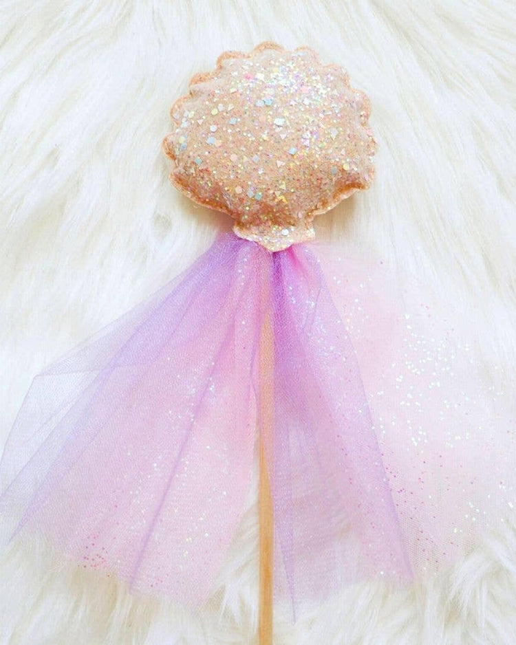 Little bailey + ava play glitter shell wand in sand + lilac pink tulle