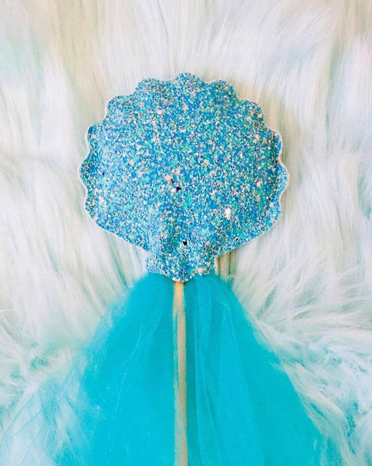 Little bailey + ava play glitter shell wand in turquoise + teal tulle