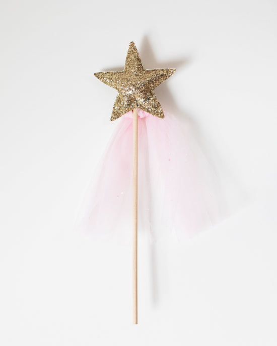 Little bailey + ava play glitter sparkle magic wand in gold + pink