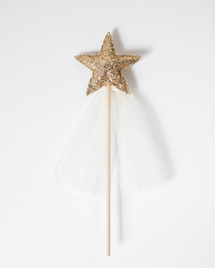 Little bailey + ava play glitter sparkle magic wand in gold + white