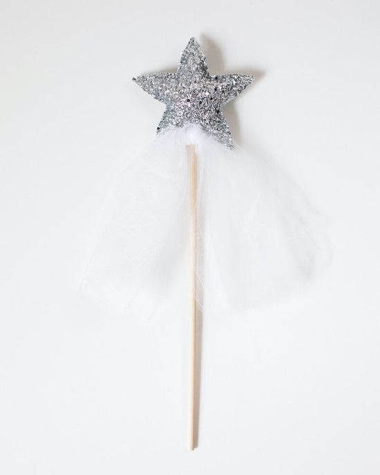 Little bailey + ava play glitter sparkle magic wand in silver + white
