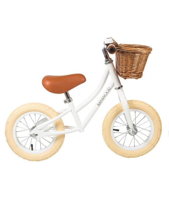 Little banwood play first go! balance bike in white