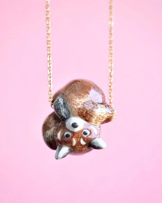 Little camp hollow accessories red panda necklace