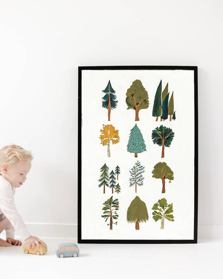 Little clementine kids room forest trees art print