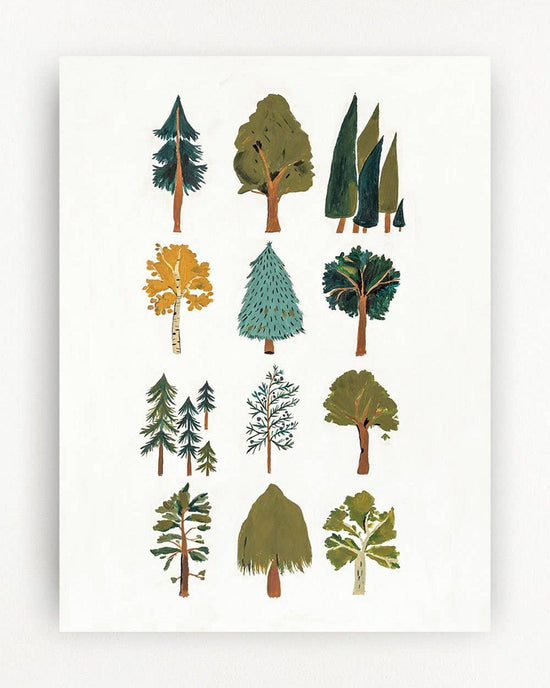 Little clementine kids room forest trees art print