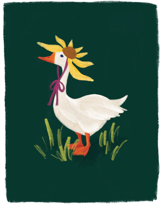 Little clementine kids room garden goose art print