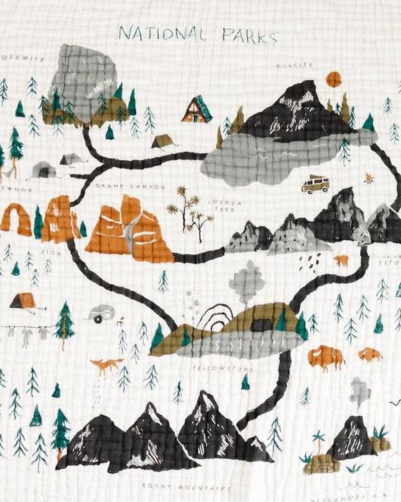 Little clementine kids room national parks throw