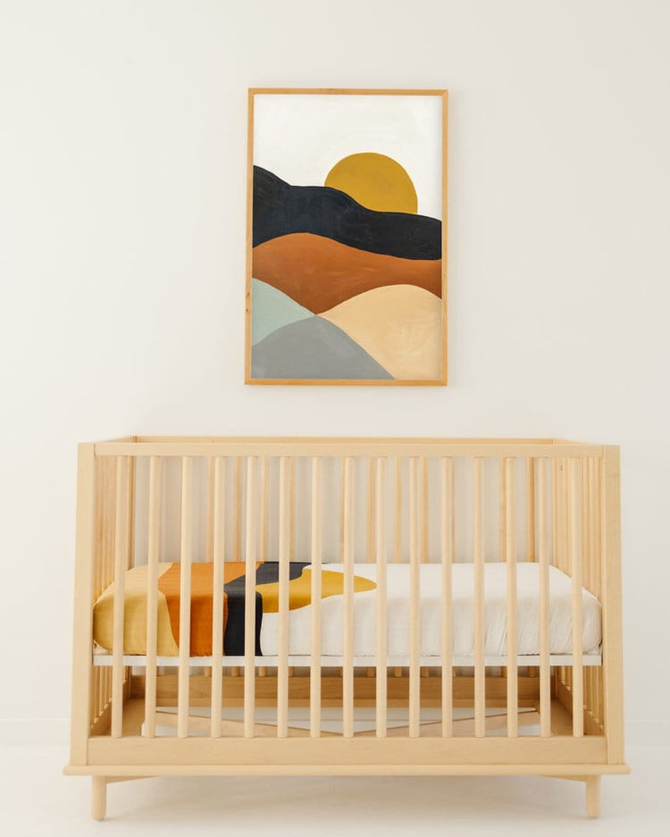 Little clementine kids room sunset crib sheet