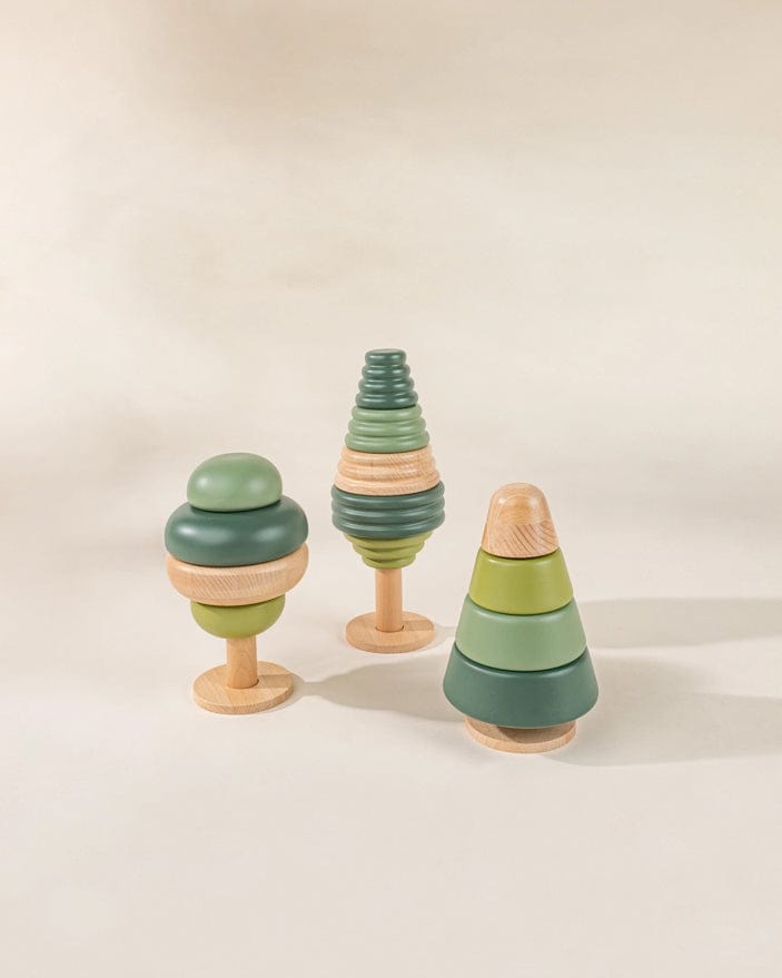 Set of 3 wooden stackable trees – Little