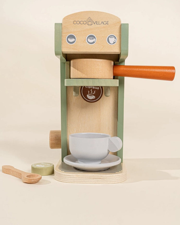 Little coco village play wooden coffee maker set