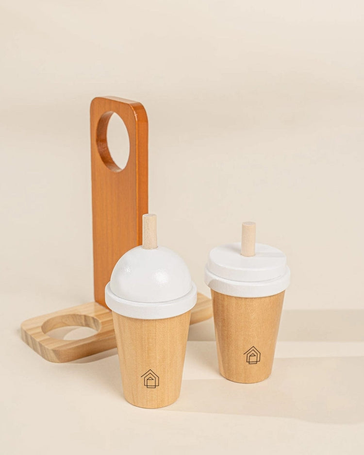 Little coco village play wooden coffee maker set