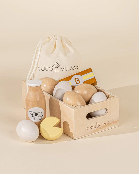 Little coco village play wooden dairy playset