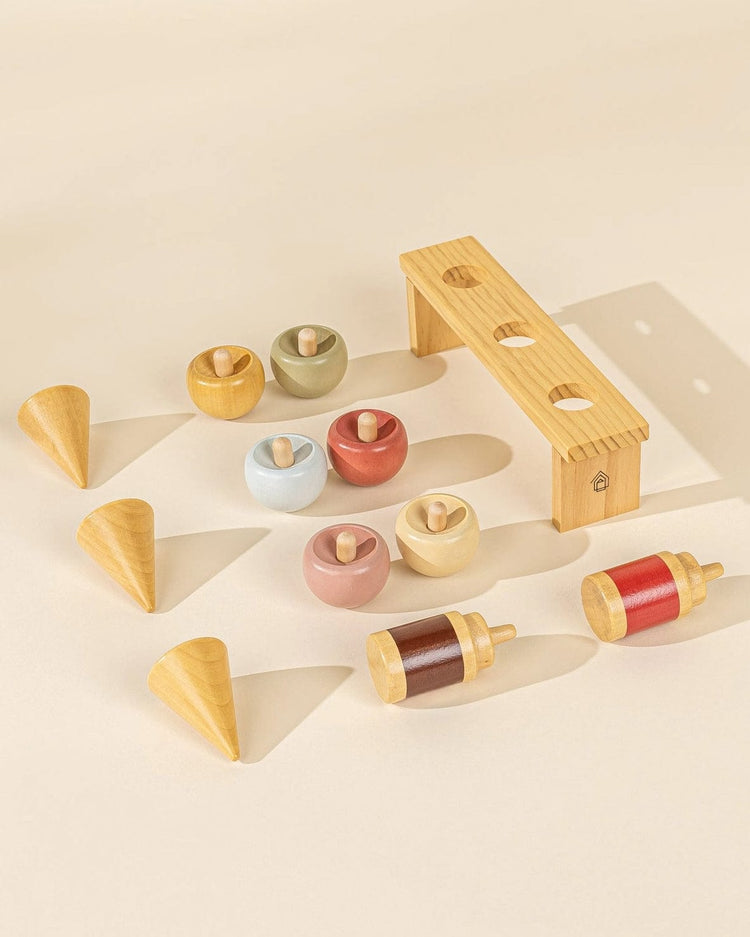 Little coco village play wooden ice cream + stand playset