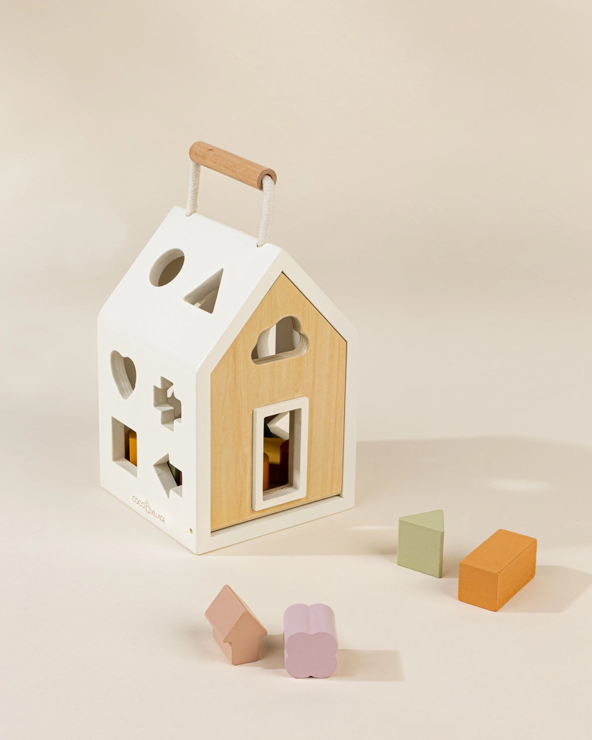 Little coco village play wooden shapes sorting house