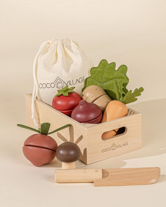 Little coco village play wooden vegetables playset