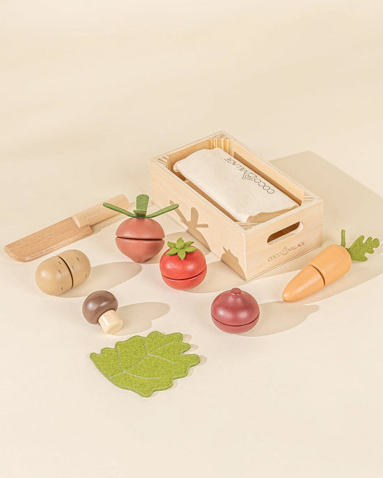 Little coco village play wooden vegetables playset