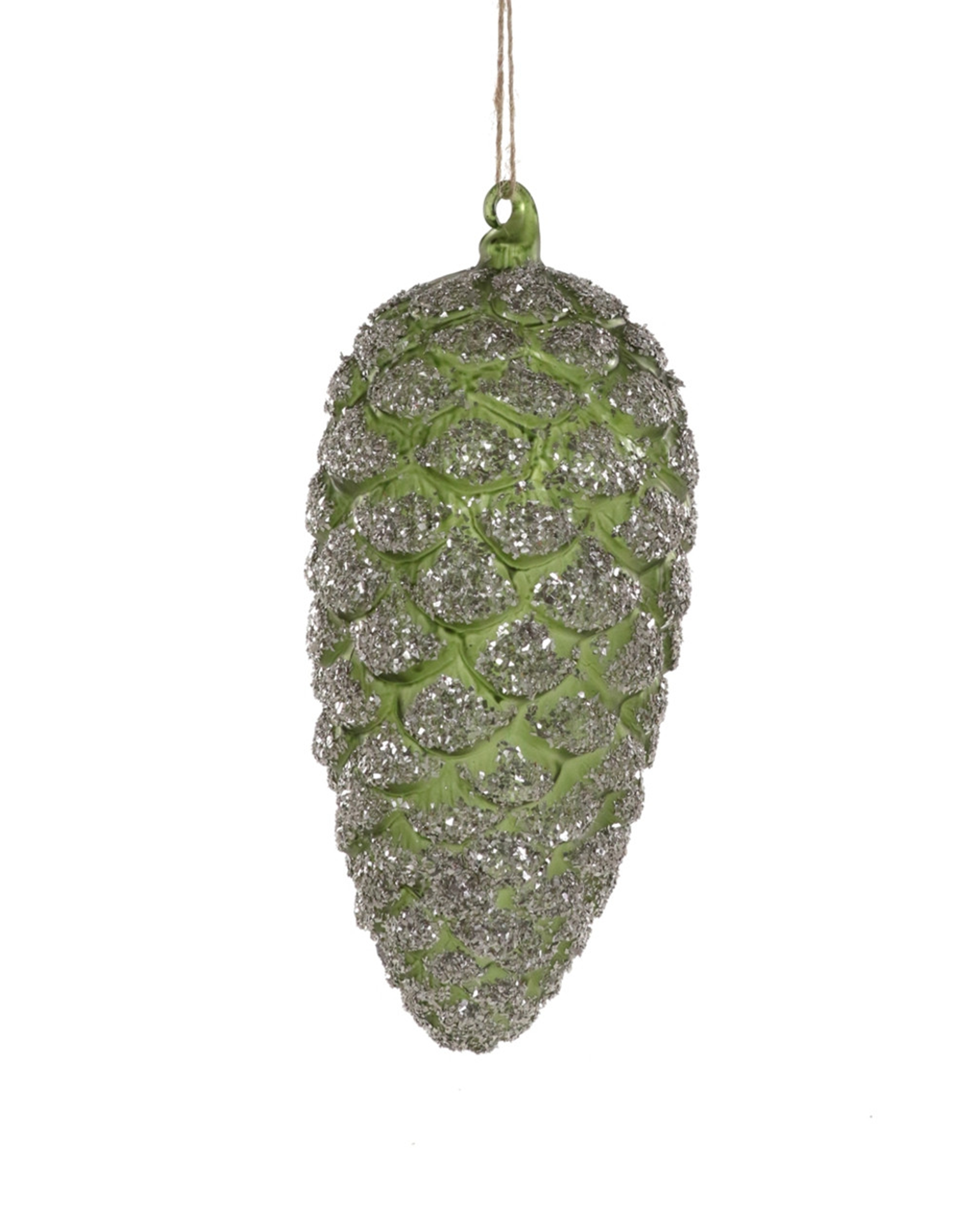 Little cody foster room forest floor pinecone ornament in olive green