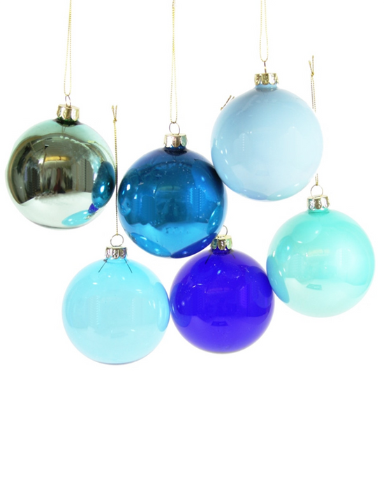 Little cody foster room large hue ornaments - set of 6 in blue