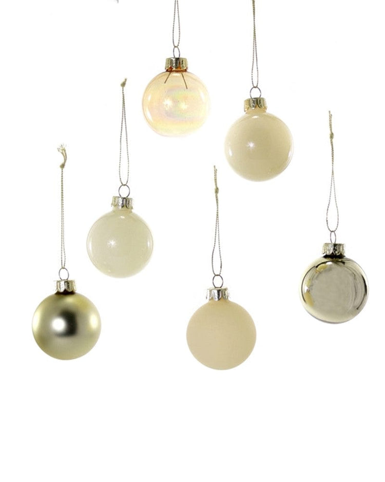Little cody foster room large hue ornaments - set of 6 in ivory