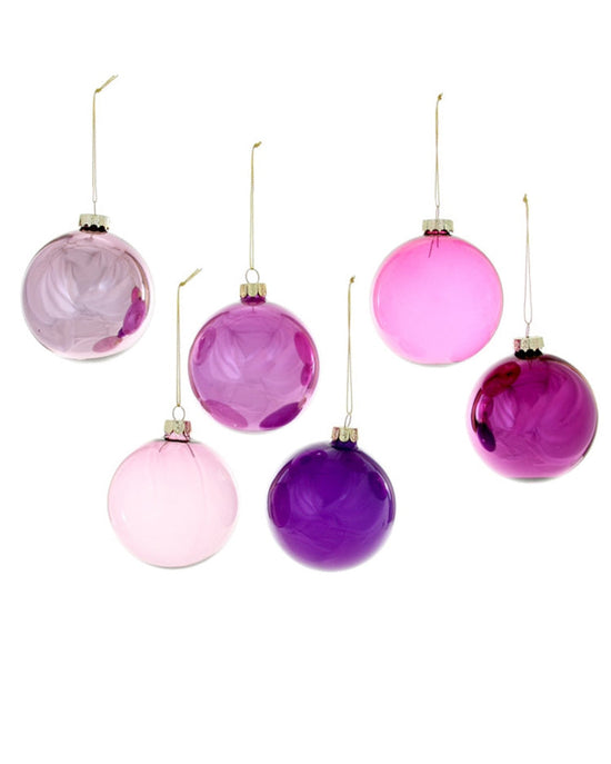 Little cody foster room large hue ornaments - set of 6 in purple