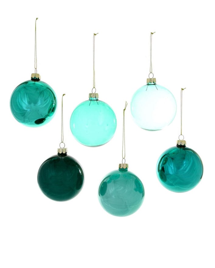 Little cody foster room large hue ornaments - set of 6 in teal