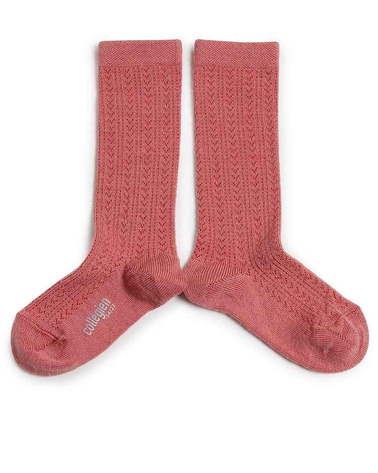 Little collegien accessories adèle knee socks in rose litchi