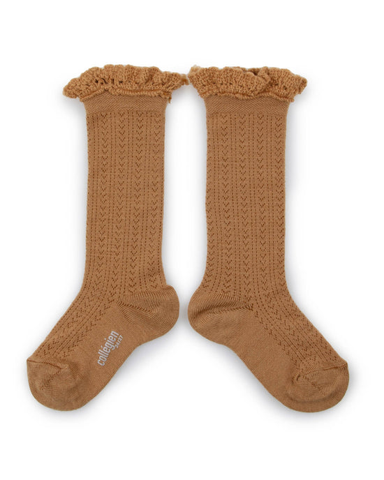Little collégien accessories adeline knee socks in caramel au beurre salé
