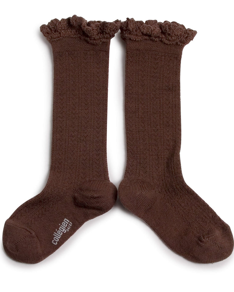 Little collegien accessories adeline knee socks in chocolat au lait