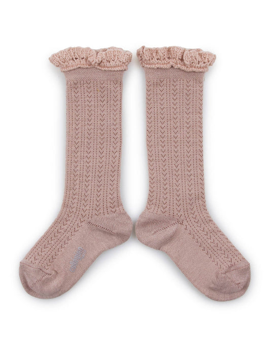 Little collégien accessories adeline knee socks in vieux rose
