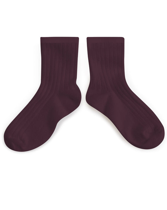 Little collegien accessories ankle socks in aubergine