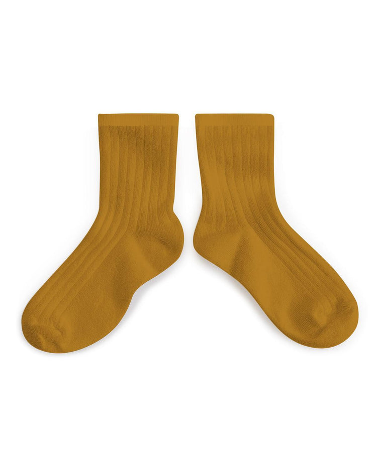 Little collegien accessories 18/20 ankle socks in moutarde de dijon