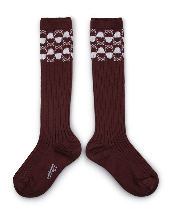 Little collégien accessories dominique knee socks in châtaigne