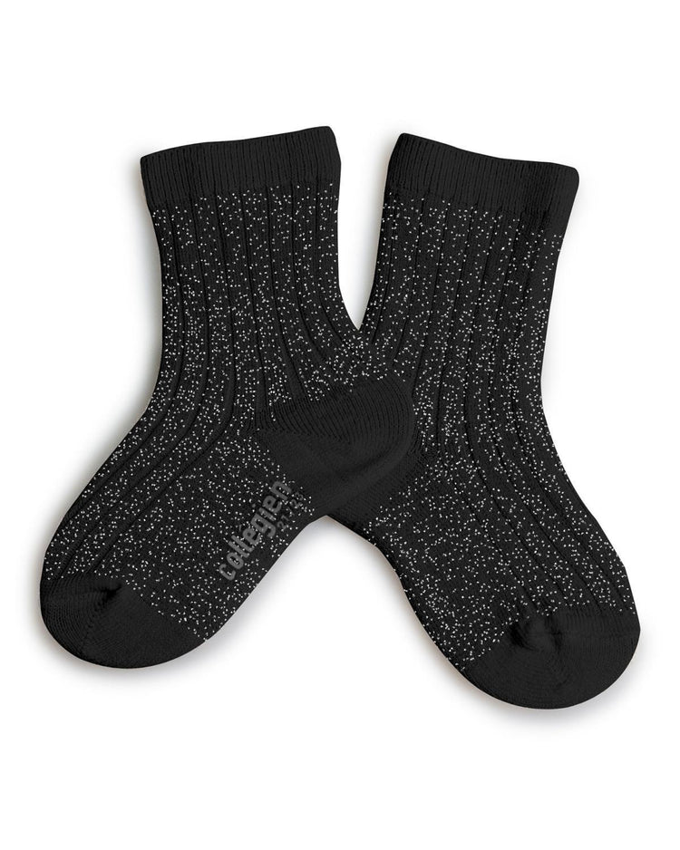 Little collegien accessories 18/20 glittery socks in noir charbon