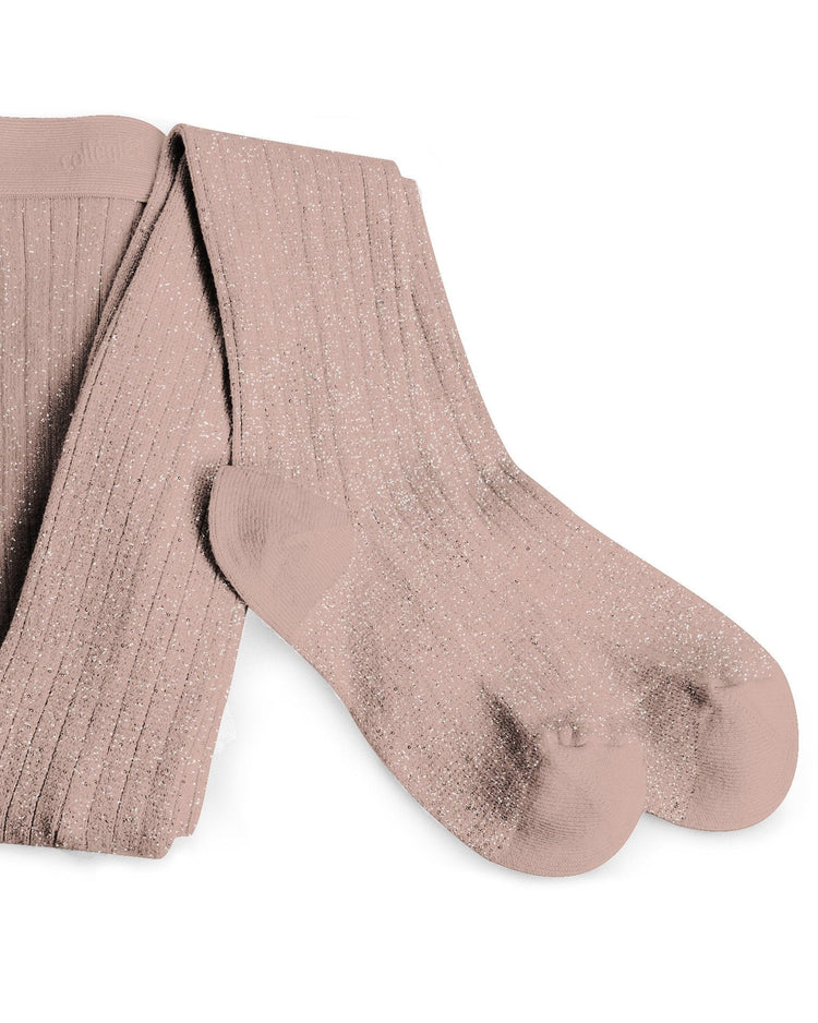 Little collegien accessories glittery tights in vieux rose