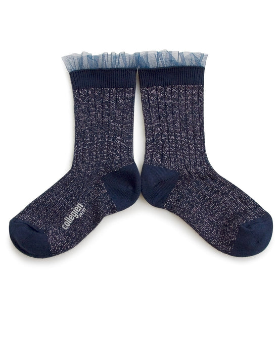 Little collegien accessories glittery tulle socks in nuit étoilée