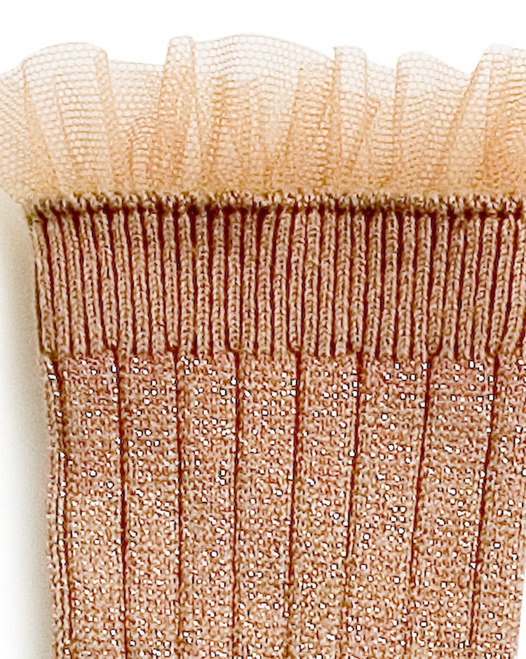 Little collegien accessories glittery tulle socks in petite taupe