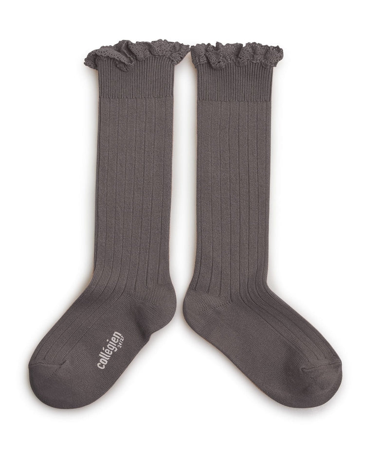 Little collegien accessories joséphine knee socks in gris galet