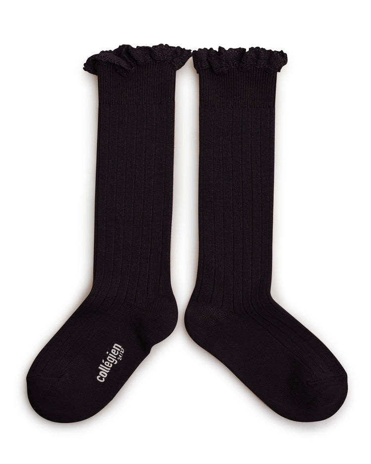 Little collegien accessories joséphine knee socks in noir de charbon
