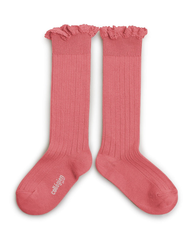 Little collegien accessories joséphine knee socks in rose litchi