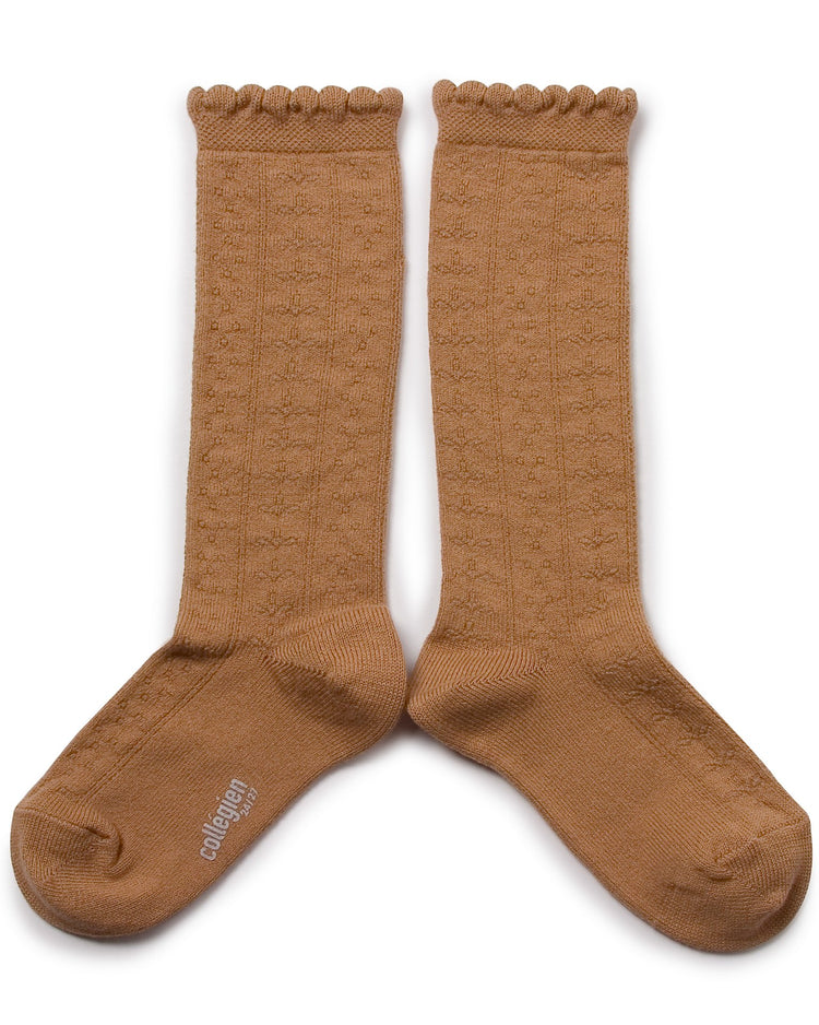 Little collegien accessories juliette organic knee socks in caramel au beurre salé