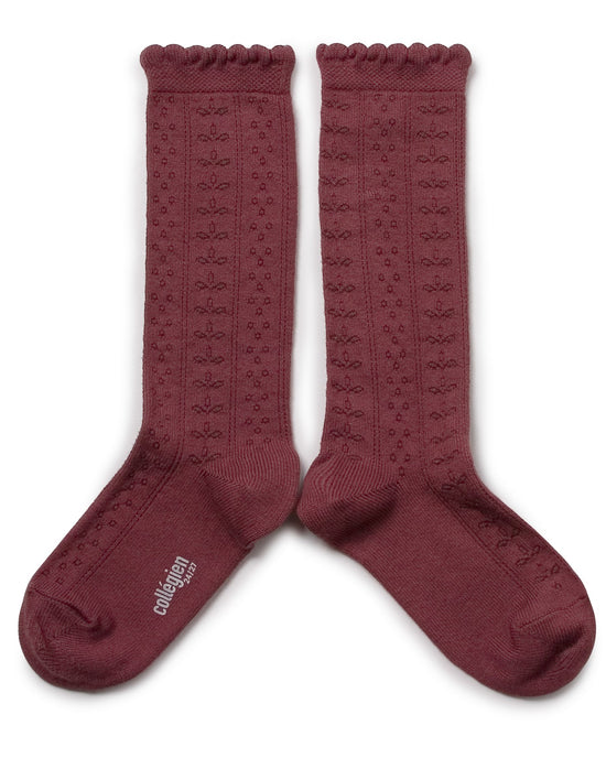Little collegien accessories juliette organic knee socks in châtaigne