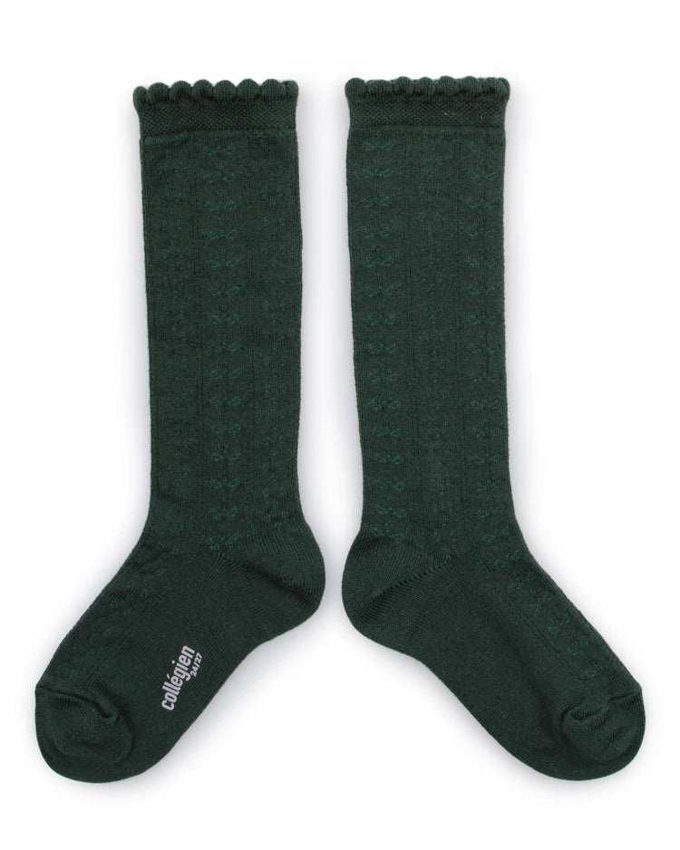 Little collegien accessories juliette organic knee socks in vert fôret