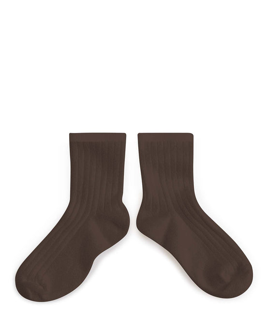 Little collégien accessories la mini ankle socks in chocolat au lait